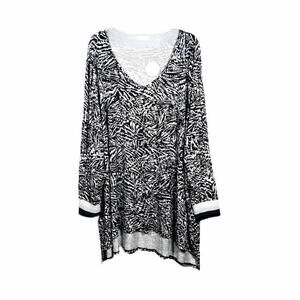 New - Zim & Zoe Tunic Top 5X Black Roar Nala Relaxed Jersey Knit 30/32